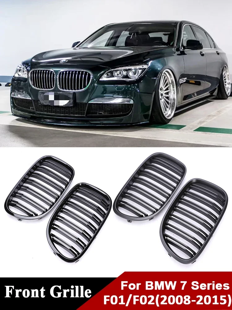 For BMW 7 Series F01 F02 2008-2015 Front Kidney Replacemet Grill Carbon Fiber Facelift Racing Grille Cover 730d 740d 750d