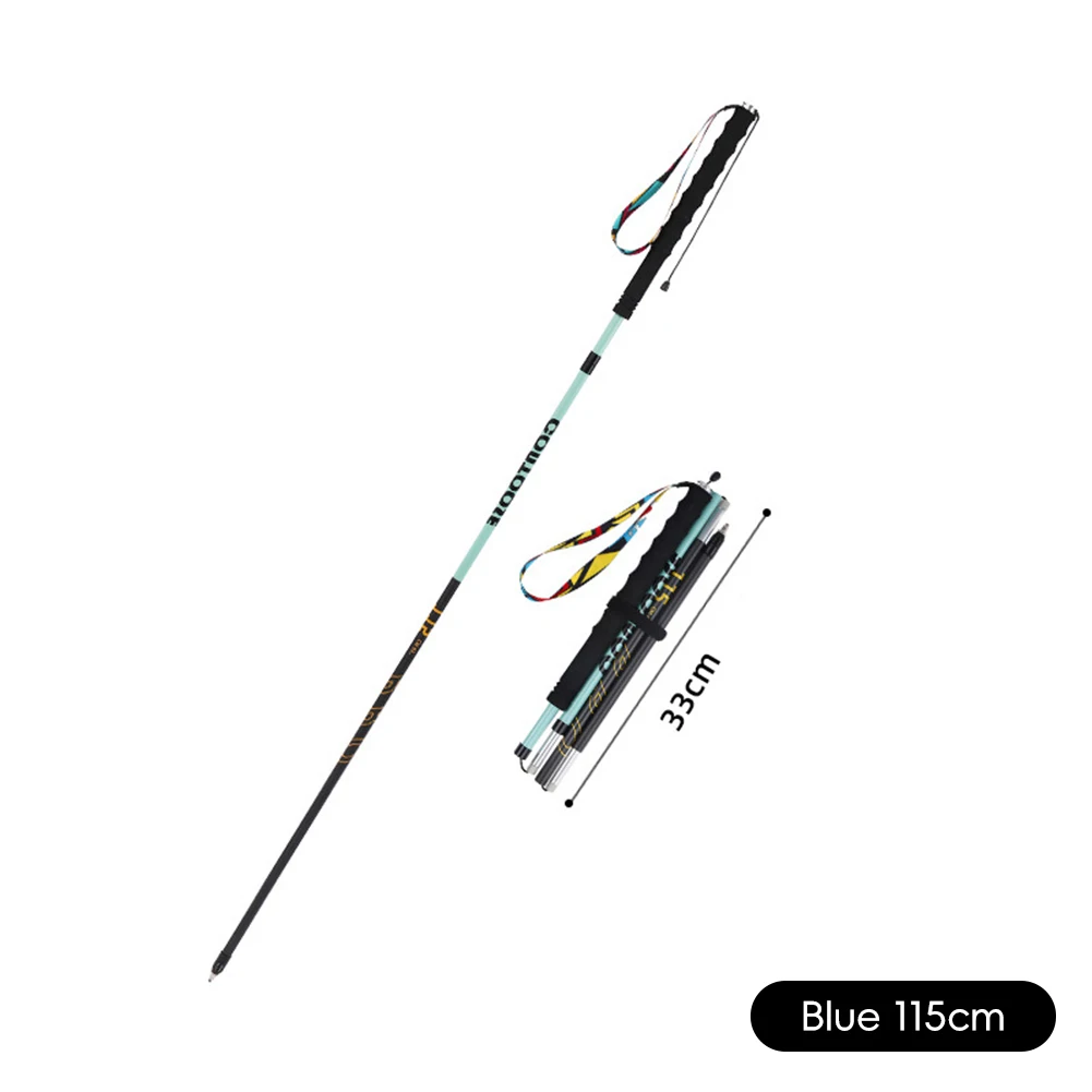 Ultra Light Carbon Fiber Foldable Trekking Pole for Professional Hiking and Trail Running (105-125CM)