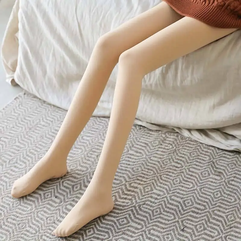 Open Women's Plush Sock Pants Translucent Sock Thermo Socks Pant