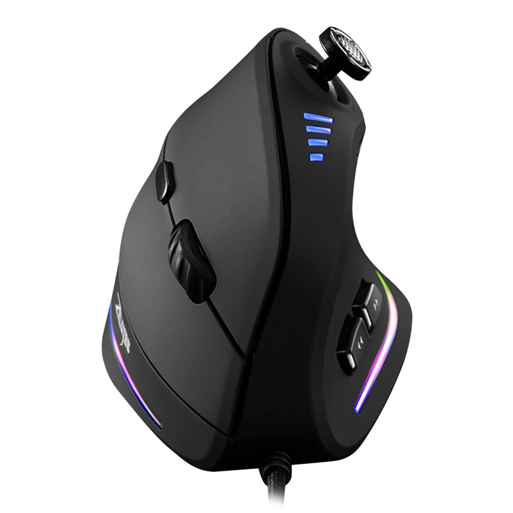 ZELOTES-C-18 Mouse vertical para gamer, rgb, ergonômico,