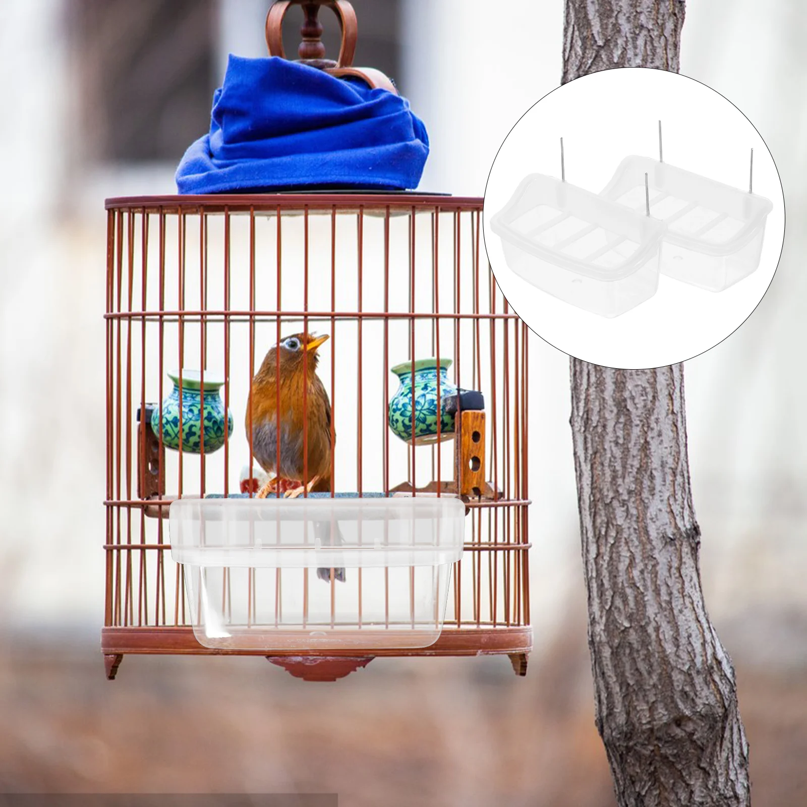 

Plastic Bird Feeder Adorable Cage Feeders Practical for Outdoor outside Food Container Delicate Outdoors Water Dispenser