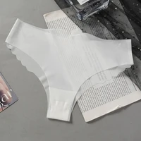 1/3PCS Culottes sexy pour femmes à taille basse, transparentes, couleur unie, sous-vêtements antibactériens, culottes en soie glacée 3