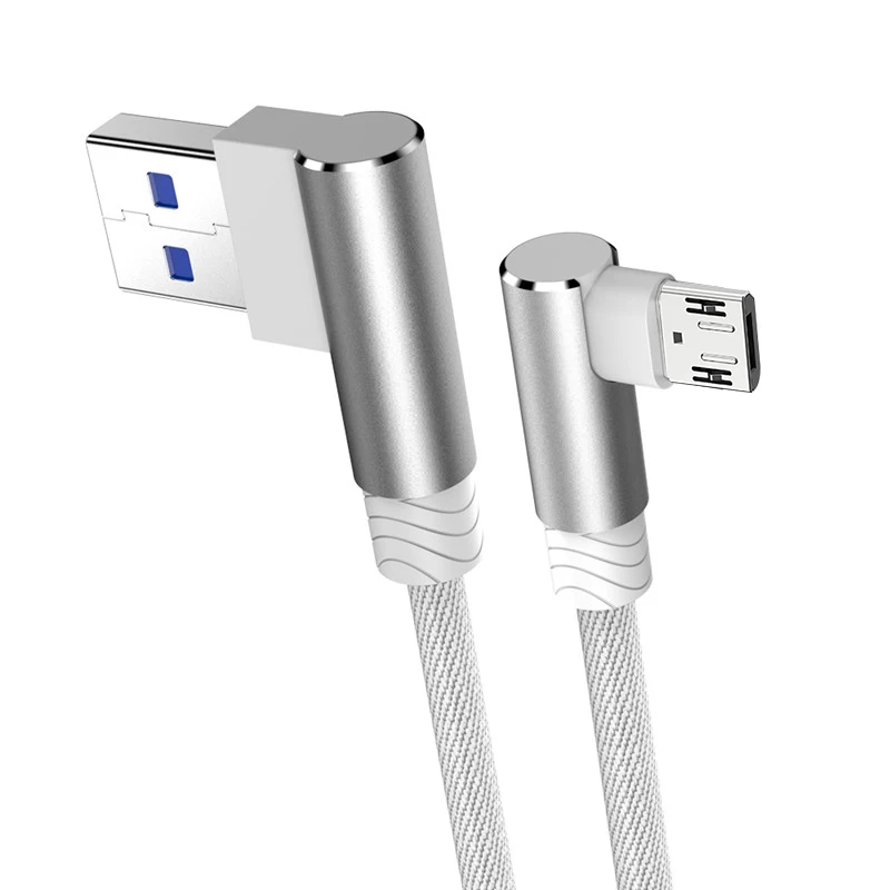 Fast Charging USB Micro Cable with 90-Degree Elbow Design