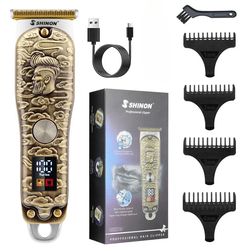 

SHINON S-149 Digital Display Oil Head Engraving Electric Razor Hair Salon Home Men's Electric Hair Clipper