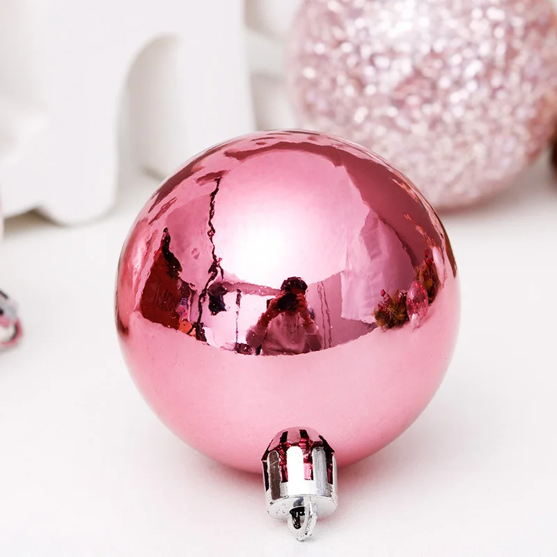 Christmas Decorations 6cm/30pcs Pink Transparent Ball Christmas Ball Set Christmas Tree Pendant