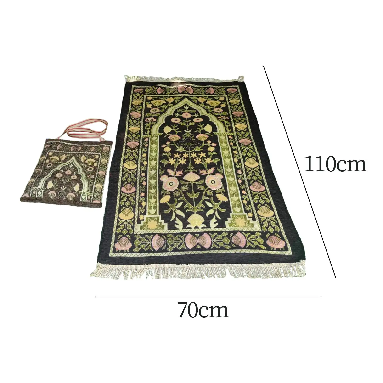 Prayer Rug with Carrying Bag Travel Rug Traditional 70cmx110cm Elegant Portable Area Rugs for Bedroom Travel Home Bar Gifts