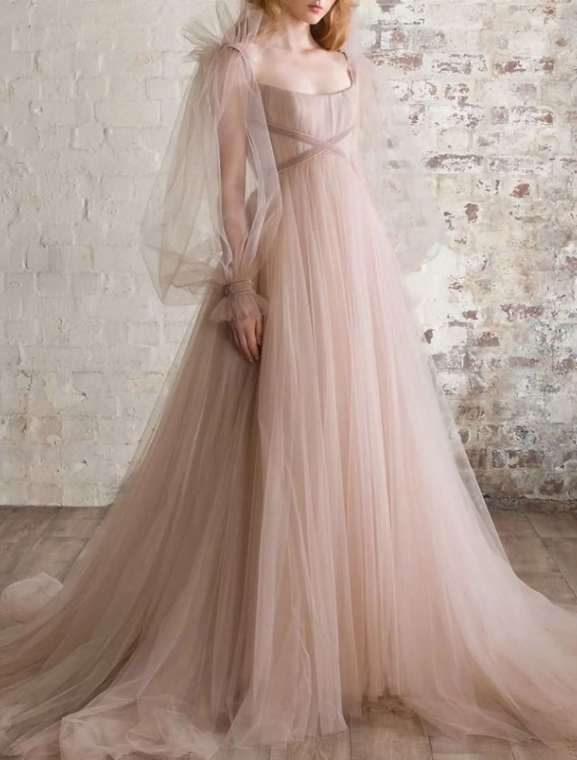 

Elegant Boho Engagement Formal Evening Birthday Dress Scoop Illusion Long Puffy Sleeve Prom Party Gowns New Robe De Soiree