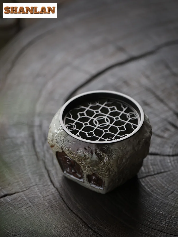 500ml Dunhuang Buddha Coarse Jianshui Antique Tea Wash Bowl Writing-brush Washer Tea Dust Cylinder Barrel Chaxi Cafes Decoration