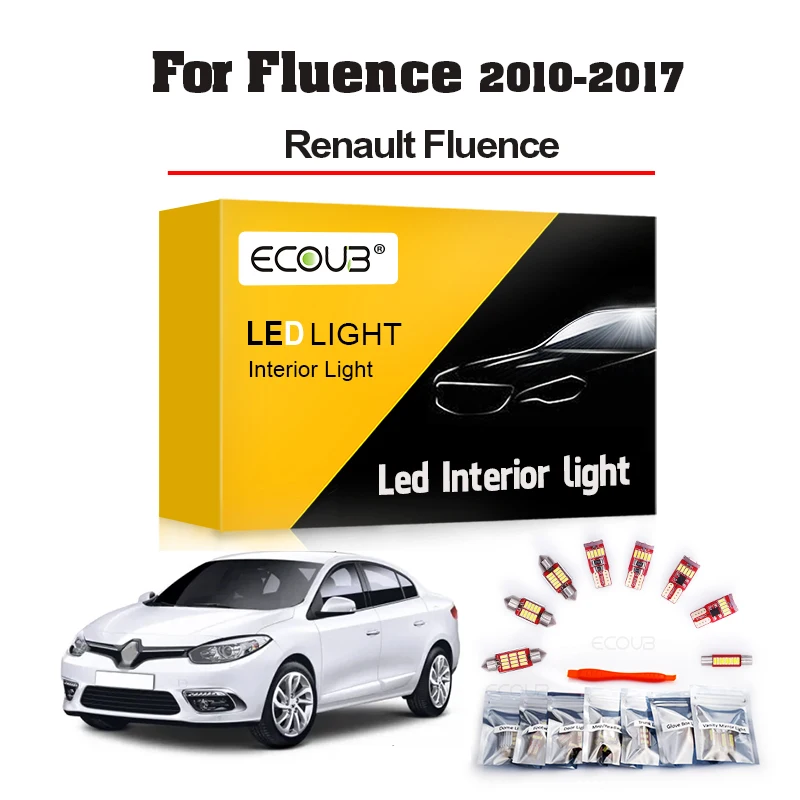 

17 светодиодный т. комплект светодиодного освещения для интерьера для Fluence Renault Fluence 2010 2011 2012 2013 2014 2015 2016 2017 светодиодный польная задняя панель светодиодного освещения s