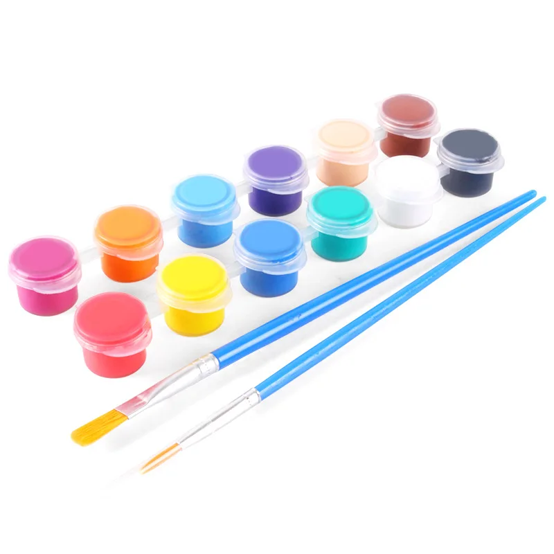 12 Color Set 2 Pens Student Graffiti Painting 3ml Watercolor Paint Set Painted Ceramic Graffiti Painting Art Paint