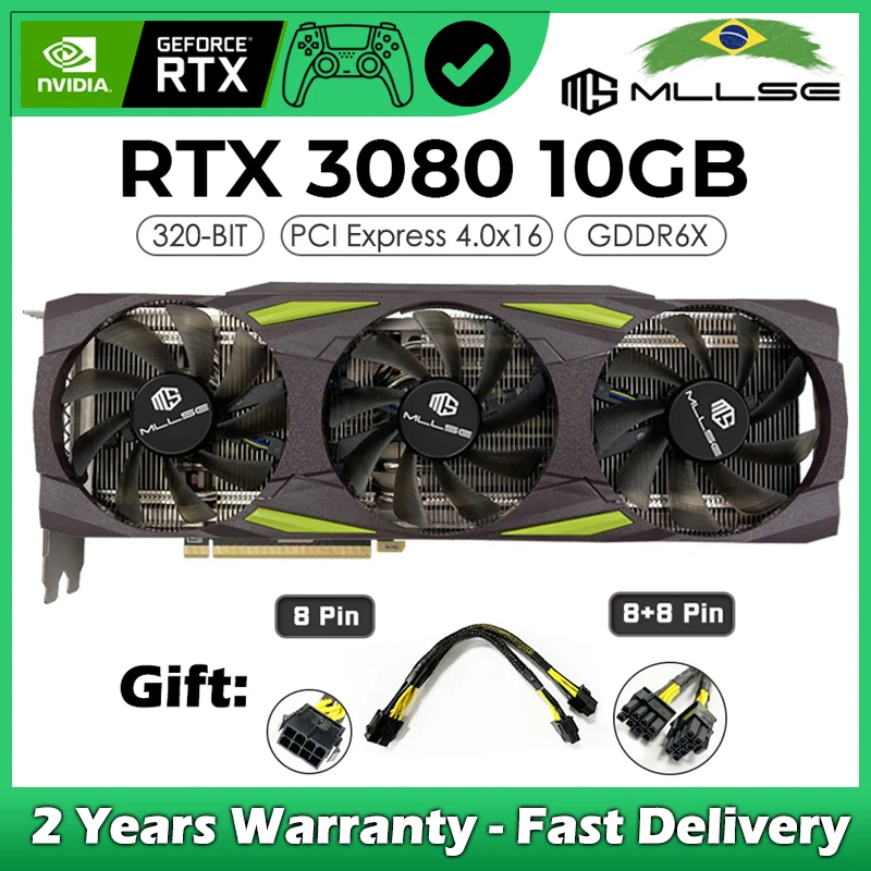 Mllse Gaming Geforce Rtx 3080 10gb Gddr6x 320-bit 19 Gbps Pcie 4.0 Gaming Graphics Card Lhr Hdmi 2.1 Displayport 1.4a Rtx3080 - Graphics - AliExpress