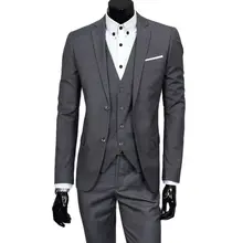 

2022 New Arrival Men's Notch Lapel Grey Suits Hot Selling Custom Made Two Buttons Handsome Casual Wear Blazer 3 Pieces Skinny