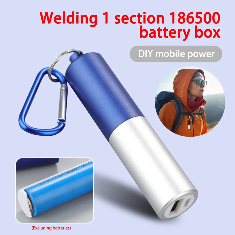 1x18650 Portable Power Bank Case with Mountaineering Buckle DIY Mobile Power Supply Sleeve Solderless Battery Box