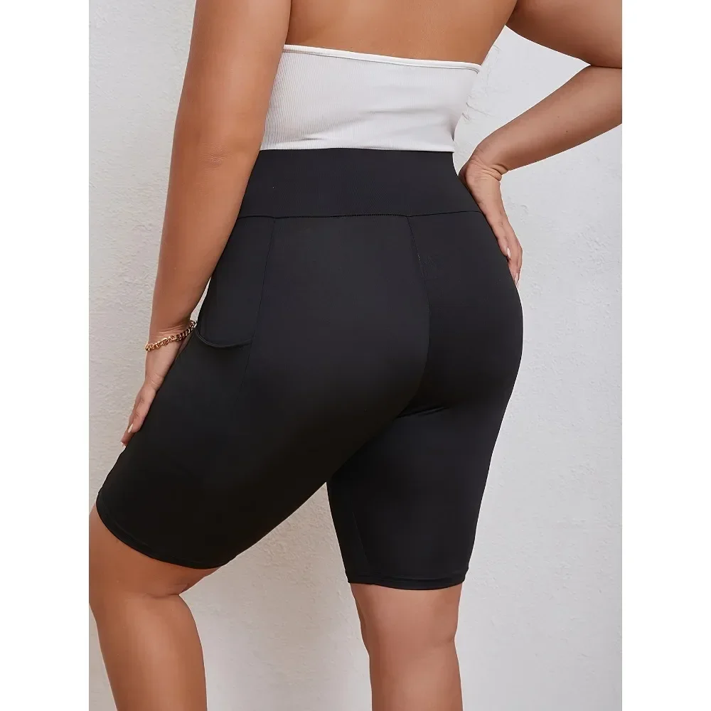 Fashion Women’s Plus Size S-5XL High Waisted Black Pocket Swim Shorts Show Off Your Taste with Minimalist Beauty Best Sellers In Plus Sized Clothing