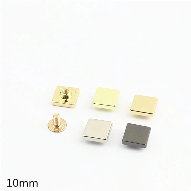 100Pcs 8/10/12/20mm Square Handbag Rivets Stud Screw Buckles Bag Nail for Leather Craft Belt Wallet Bag Deco Hardware Accessory