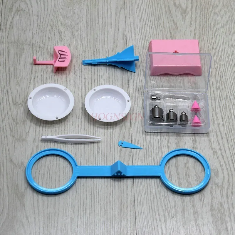 1세트 간단한 소형 물리학 장비, 과학적 측정, 트레이 저울, 학생 실험용 무게, 어린이용 저울,