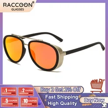 

2022 Vintage Fashion Retro Wind Proof Sunglasses Round Steampunk Eyewear Ins Sports Cheap Classic Sun Glasses Uv400 Men Women