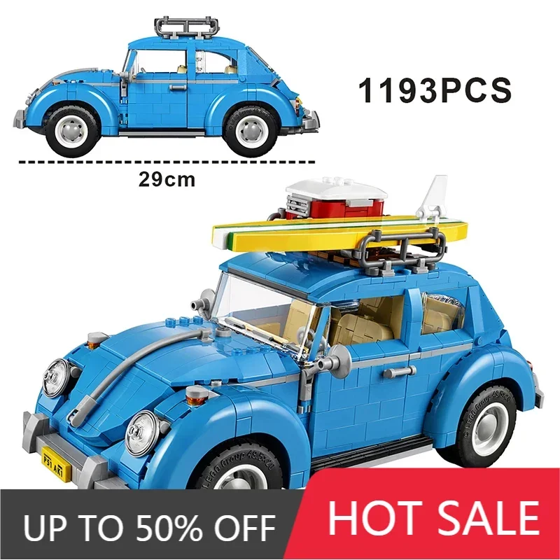 In Magazzino Tecnico Blue Beetle Building Blocks Classic Car 10252 Model Vehicle Bricks Toys For Kids Regali Di Compleanno Di Natale