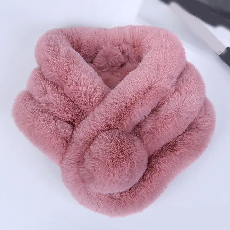 Tanio Miękki pluszowy luksusowy szalik Croos kobiety zima