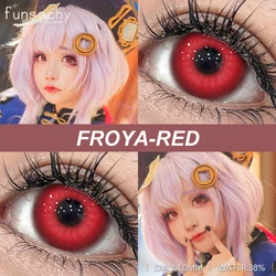 Vampire Cosplay Halloween Contact Lenses - Strange Colored Blind Black Mesh White Contacts (NEBULA - RED)