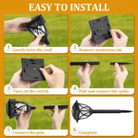 2 Pack LED Solar Lawn Lights Outdoor Waterproof Warm Light Model Garden Courtyard Walkway Villa Landscape Decorative Lights 5