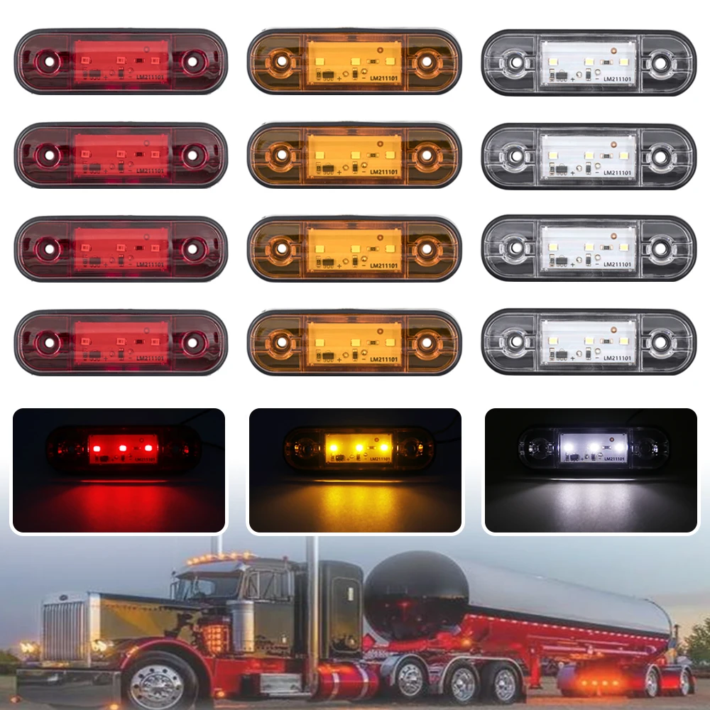 4pcs Warning Light Led Trailer Camion Orange 12v 24v Led Side Marker