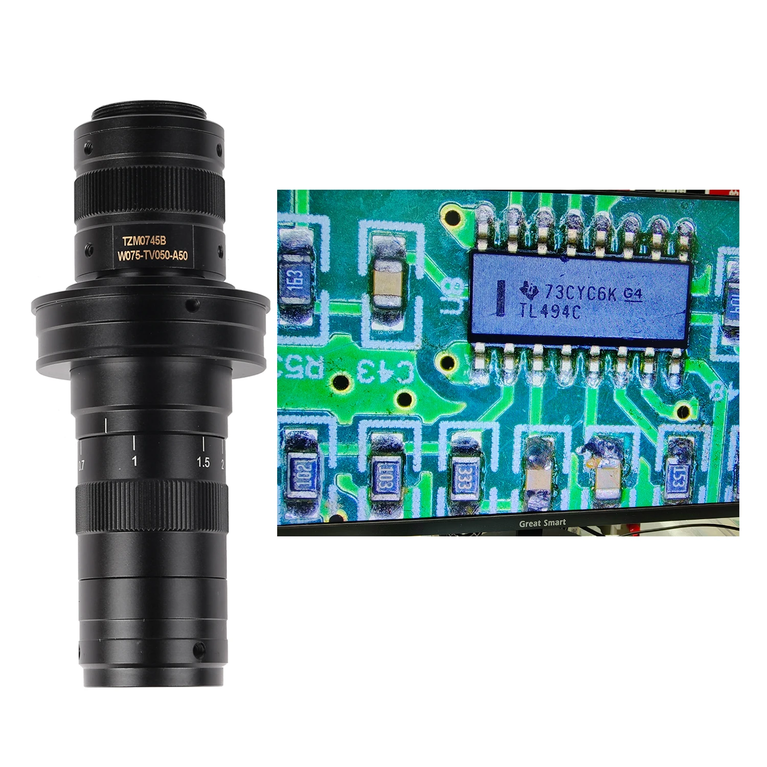 New 0.7X~4.5X Magnification 130X 180X 150X Adjustable Zoom C Mount Lens 25mm For HDMI VGA USB Industry Video Microscope Camera