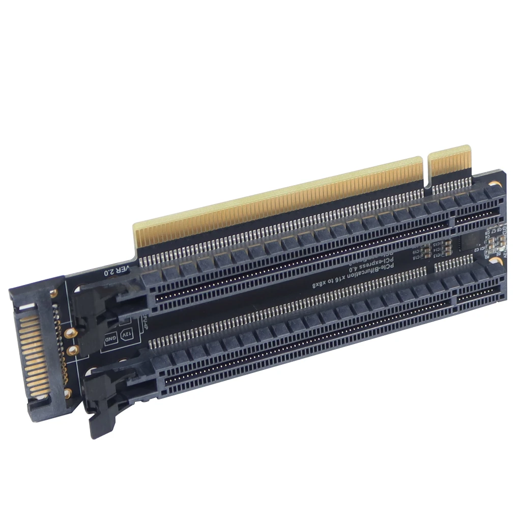 PCIe 3.0 PCI-E 4.0 x16 1 bis 2 Erweiterungskarte Gen4 Split-Karte PCIe-Bifurkation 16X bis x8x8 Abstand CPU 4P/Sata-Stromversorgungsanschluss – Detail 11