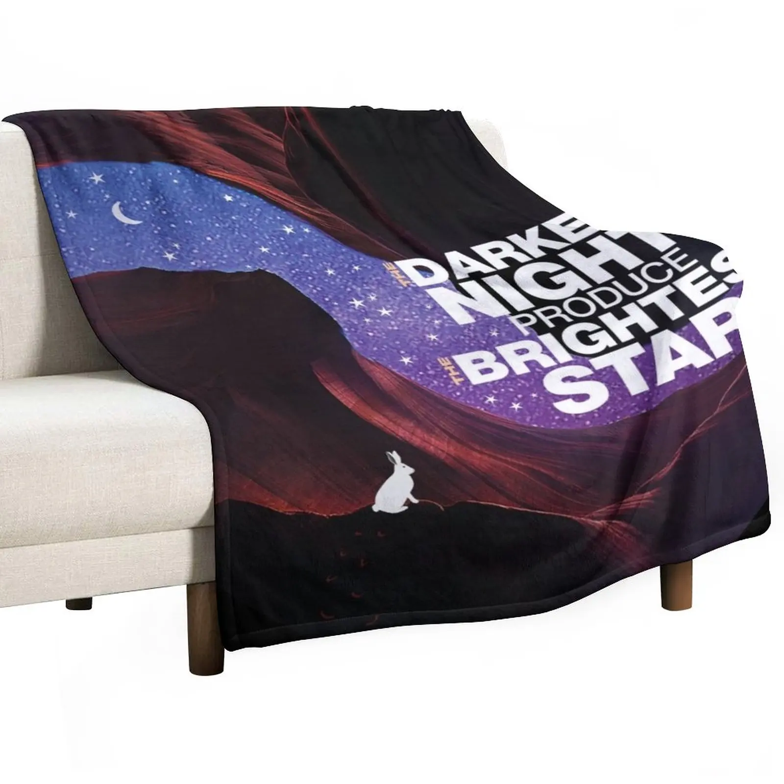 

The Darkest Nights Produce The Brightest Stars-Inspirational Quote T-shirt Throw Blanket Fluffy Shaggy Blanket Heavy Blanket