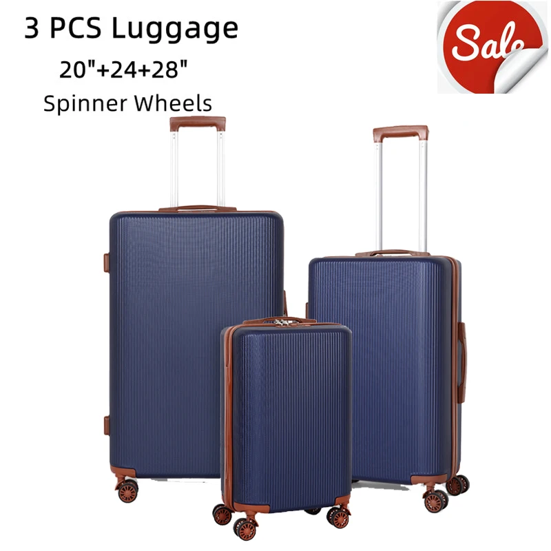 3PCS Luggage Set Hardside Luggage with Spinner Wheels for Travel Boarding Luggage Nig Big Capacity Luggage