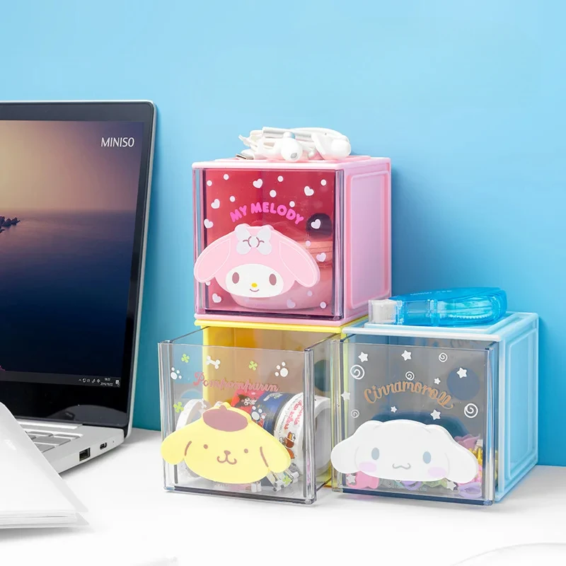 

Sanrio Storage Anime Accessories Sanrioed Makeup Stick Box Press Popular Makeup Box Gift Melody Hello Kitty Kuromi Cinnamoroll