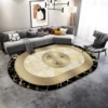 Golden Luxury Decoration Home Oval Carpet High-end Large Are Sofa Living Room Rug for Bedroom Decor Hotel Hall Non-slip Foot Mat 4