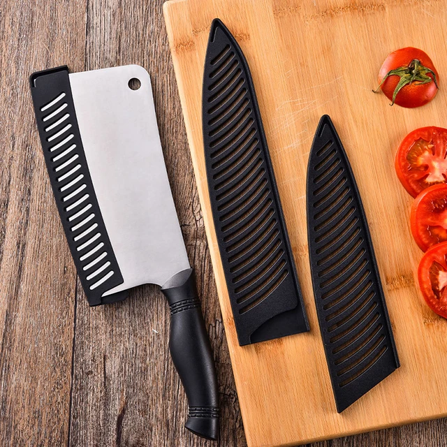 Kitchen Plastic Knife Covers Black Knife Sheath Knife Blade Protector Cover  Hollow Out Portable Chef Knives Edge Guards Case - AliExpress