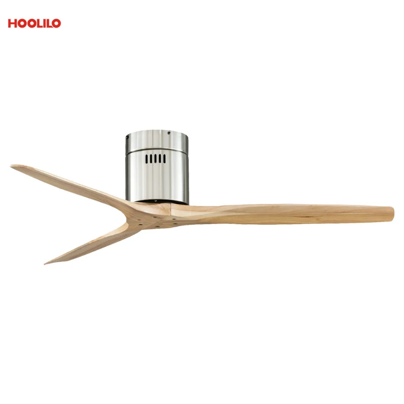 52Inch Brushed 3 Wooden Blade DC 85V-260V Motor Decorative Ceiling Fan Ventilator Light Remote Control ceiling fan