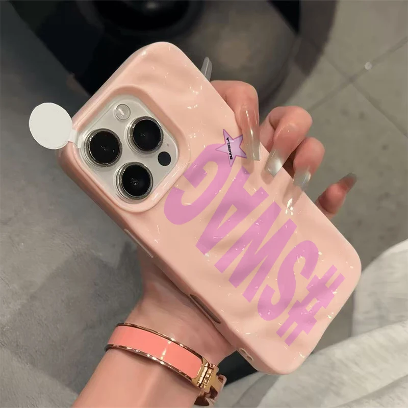 Swag Hip Hop Personalized Alphabet Phone Case For IPhone 16 15 11 Pro 13 12 14 17 Pro Max 16 Plus 17Air Wave Fashion Soft Cover