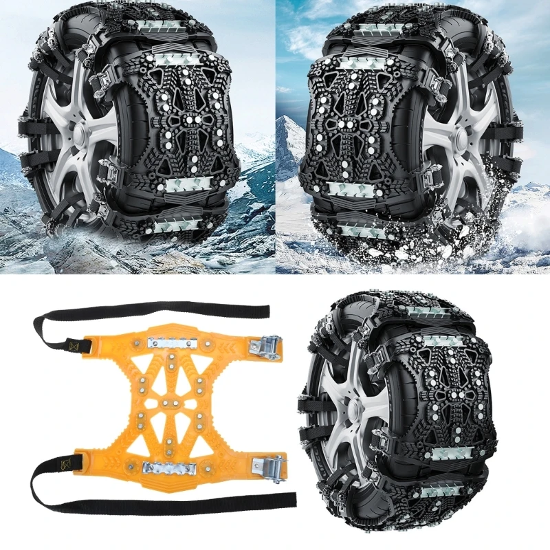 Heavy Duty Tire Chain Convenient Adjustable Tire Chain Anti Skid for Hassle Free Installs Suitable for Vehicles