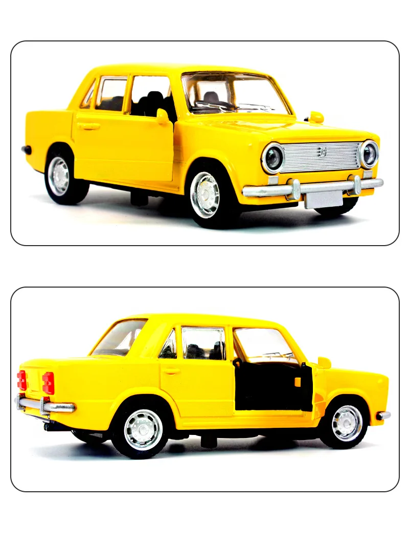 1:36 Legierung Pull-Back Doppeltür Lada Automodell Kinder Junge Spielzeug Ornament Geschenk – Detail 7