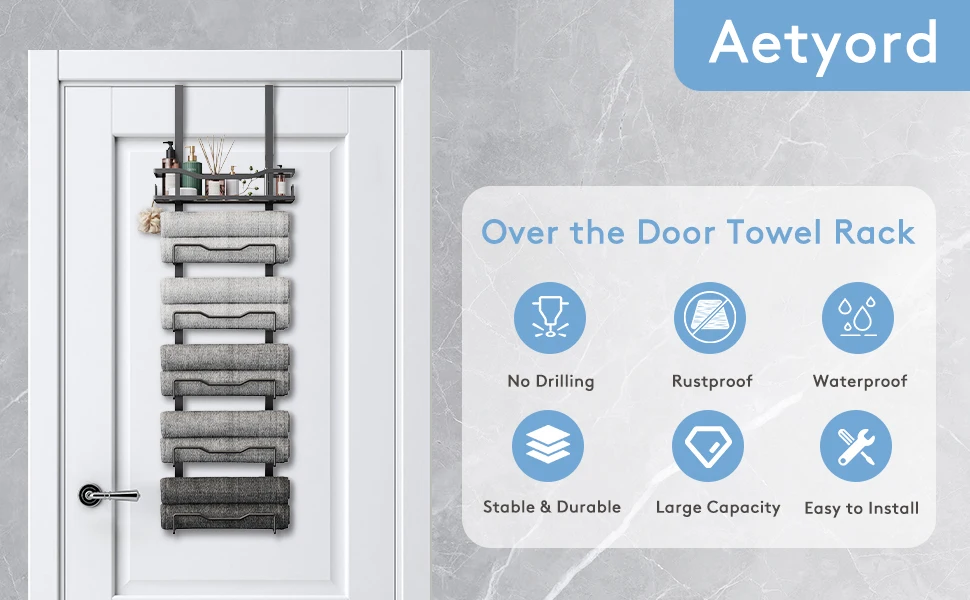 aetyord over the door towel rack