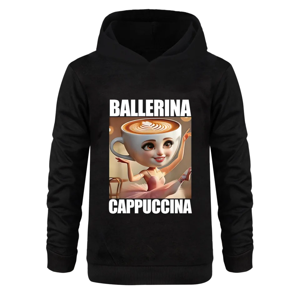thumbnail image 2 of Ballerina Cappuccina - Italian Brainrot - Dětská Mikina S Kapucí 2 of 14