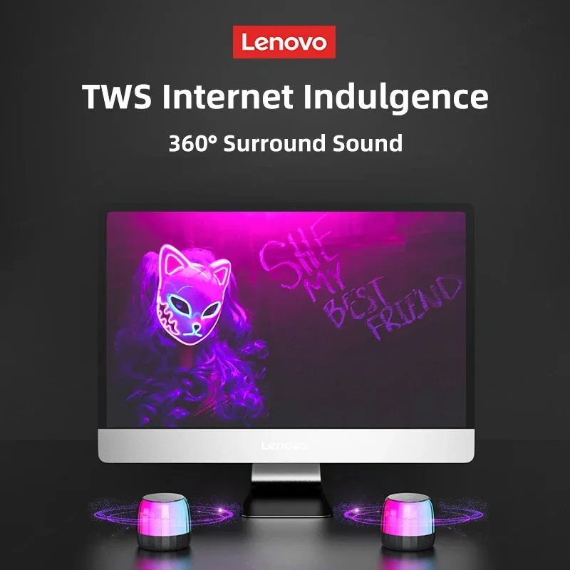 Choice Lenovo K3 Plus Wireless Bluetooth Speaker Portable Music Player Cool RGB SoundBox Low Latency HiFi Stereo Loudspeaker