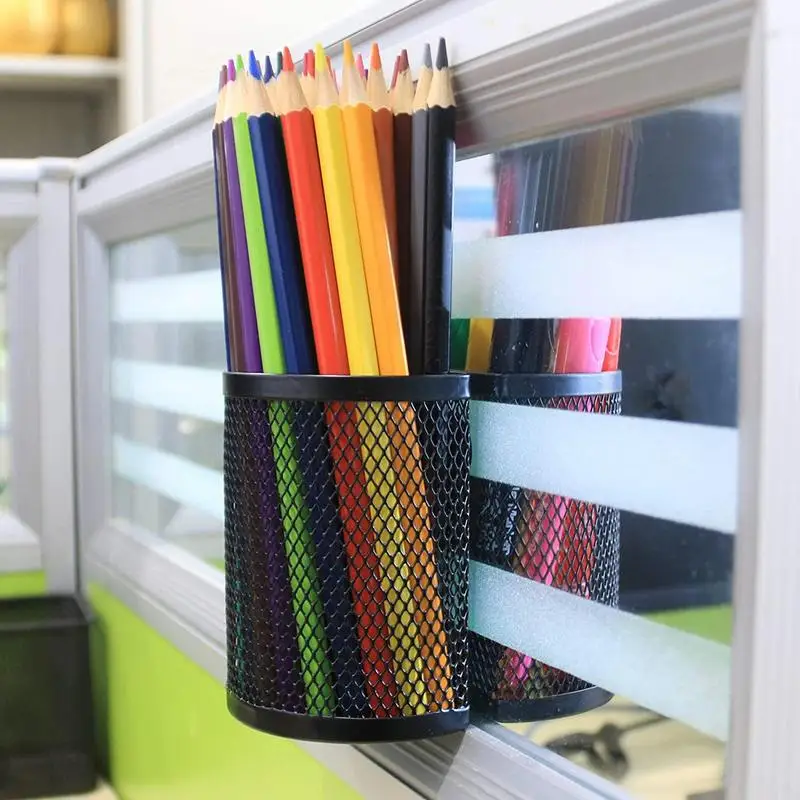 

Multifunctional Magnetic Storage Basket Creative Magnetic iron Mesh Pen Holder Home Office Debris Organizer Semi-circle Shaped