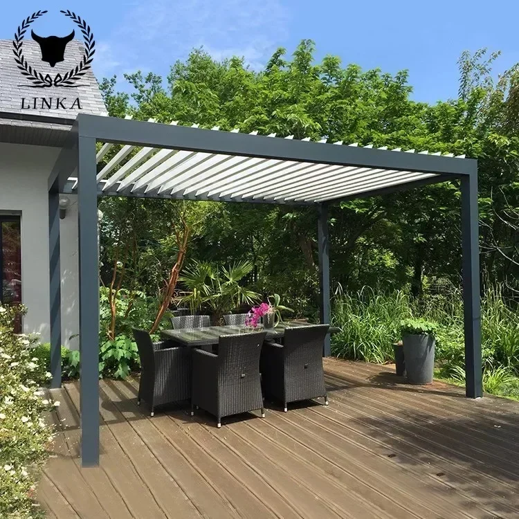 

Waterproof Louver Garden Aluminium Customized Retractable Sunshade Aluminium Outdoor Pergola