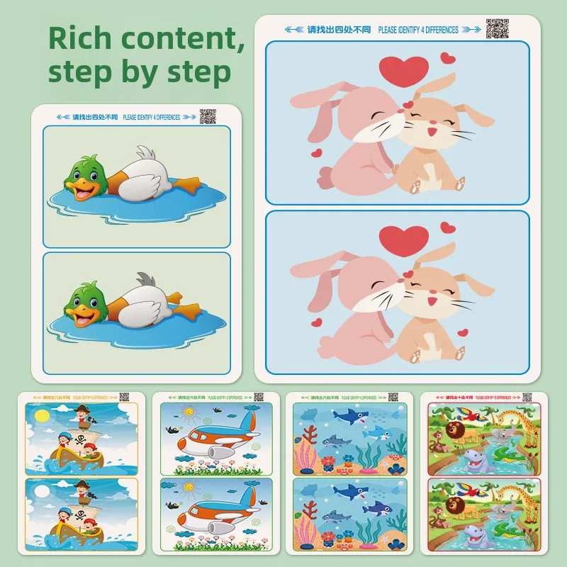 Teaching Resources Equipment Reusable Writing Cards To Draw Identifying Differences Kids Educational Toys Supplies 5