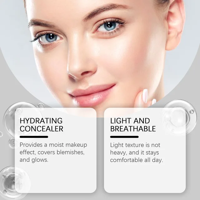 EELHOE Face Foundation Oil Control Sweatproof Natural Finish Glow Skin Brightening High Coverage Makeup Base Foundation Cream 5g