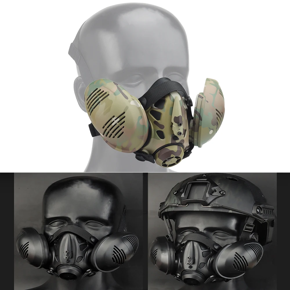 ProtectiveTacticalRespiratorMaskFASTHelmetHalfFaceGasMaskfor