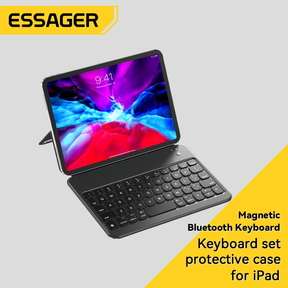 

Мини-клавиатура Essager, Bluetooth, 8,3 дюйма, с кожаным чехлом