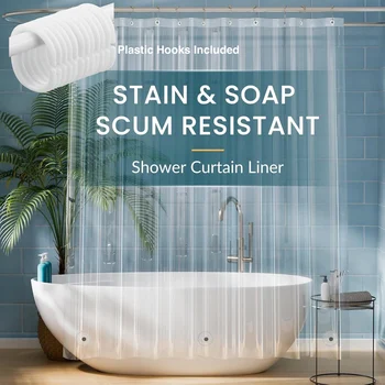 Clear Shower Curtain Liner 1