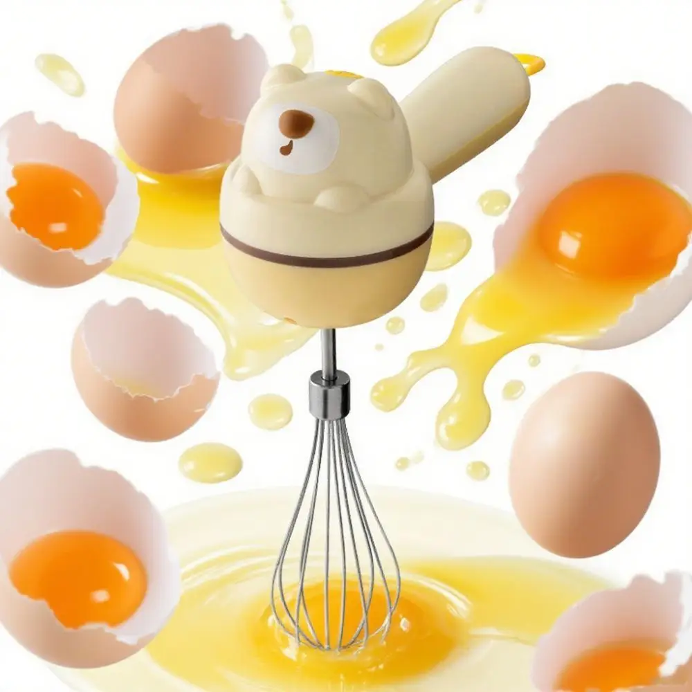 Description Picture 5 of itemHousehold Handheld Bear Electric Eggs Beater Rechargeable Labor-saving Egg Whisks Cordless Cream Whipper Milk