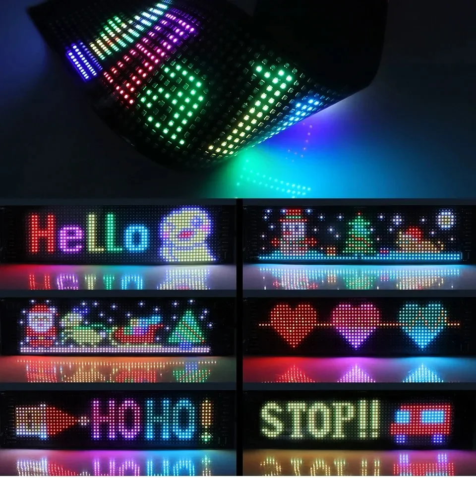 1-2 PCS Devil's Eye LED Animation Screen Light Car Windshield Screen USB Plug-in DIY App Control Flexible Scrolling Text Display,led panel,led display light,led signs