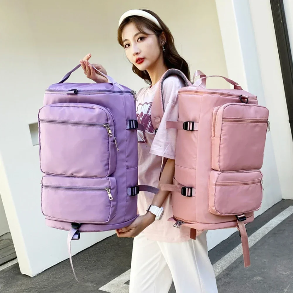 Women Large Travel Backpacks Waterproof Stylish Casual Daypack Bags with Luggage Strap Backpack Ladies Sports Yoga Luggage Bags - 2